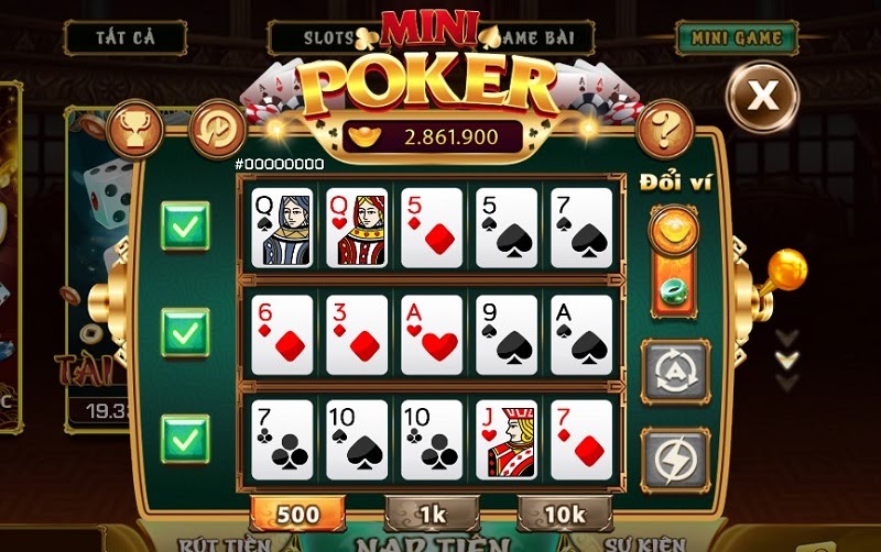 Giao diện Mini Poker Iwin
