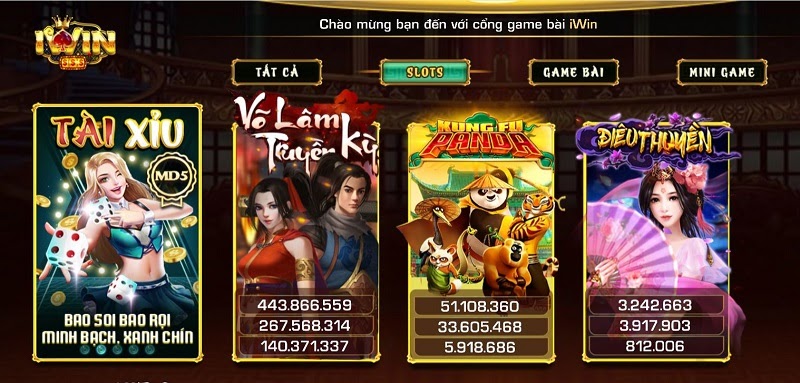 Giao diện Game slots Iwin